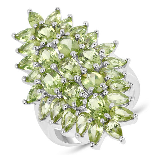 8.89 Carat Genuine Peridot .925 Sterling Silver Ring on sale at MyriadMart