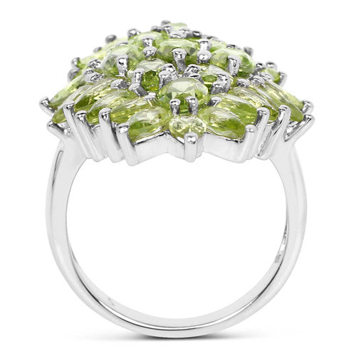 8.89 Carat Genuine Peridot .925 Sterling Silver Ring on sale at MyriadMart