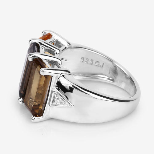 8.17 Carat Genuine Multi Stones .925 Sterling Silver Ring on sale at MyriadMart
