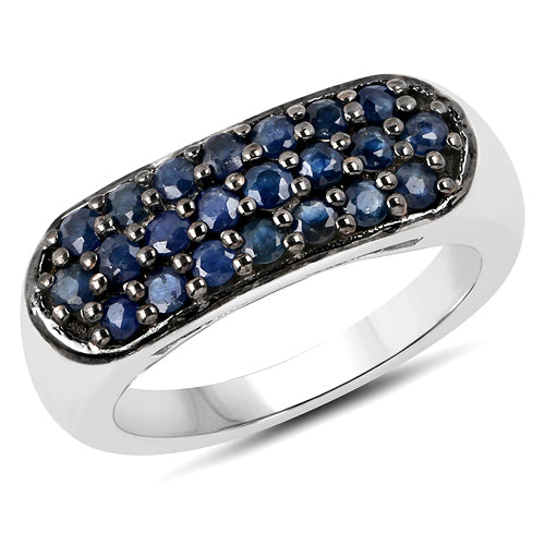 0.99 Carat Genuine Blue Sapphire .925 Sterling Silver Ring on sale at MyriadMart