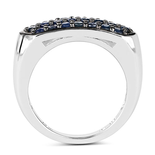 0.99 Carat Genuine Blue Sapphire .925 Sterling Silver Ring on sale at MyriadMart