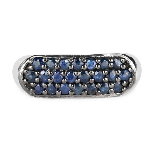 0.99 Carat Genuine Blue Sapphire .925 Sterling Silver Ring on sale at MyriadMart