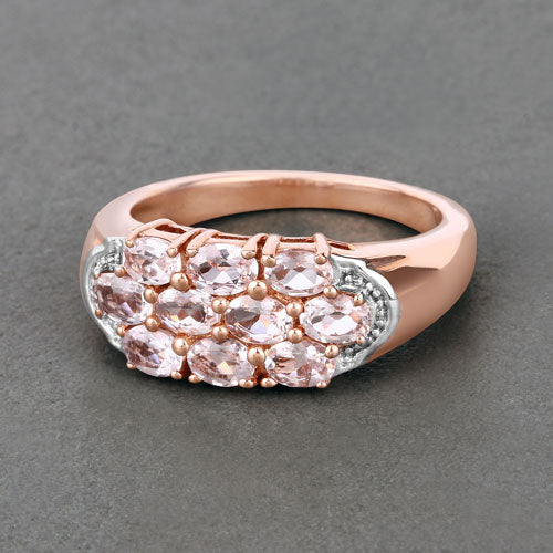 1.50 Carat Genuine Morganite .925 Sterling Silver Ring on sale at MyriadMart