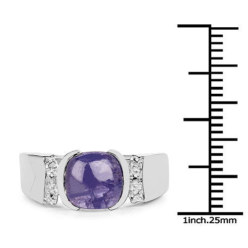 2.80 Carat Genuine Tanzanite .925 Sterling Silver Ring on sale at MyriadMart
