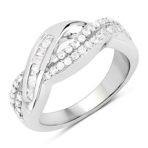 0.47 Carat Genuine White Diamond .925 Sterling Silver Ring on sale at MyriadMart