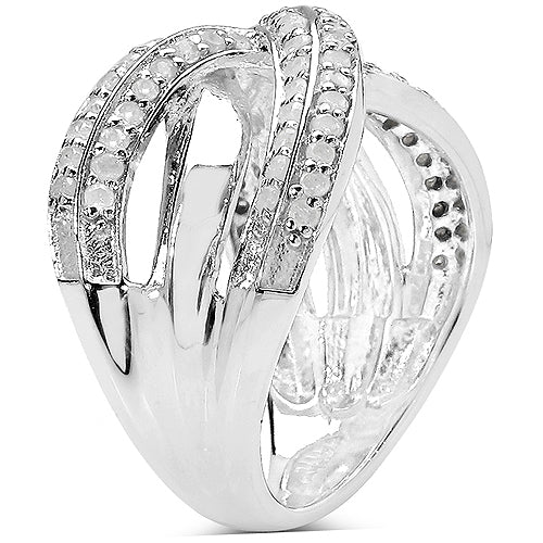 0.55 Carat Genuine White Diamond .925 Sterling Silver Ring on sale at MyriadMart
