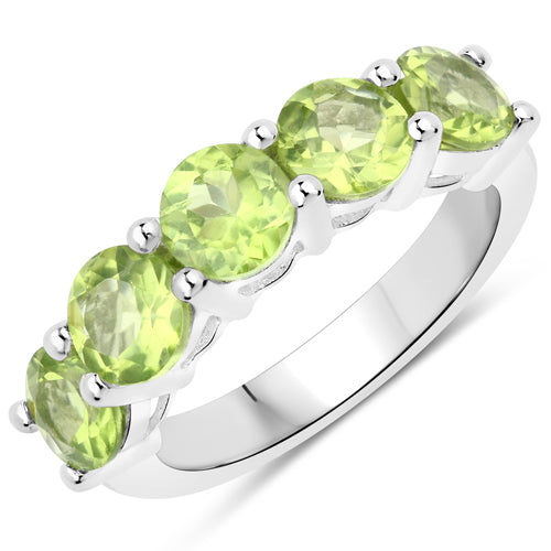 3.25 Carat Genuine Peridot .925 Sterling Silver Ring on sale at MyriadMart