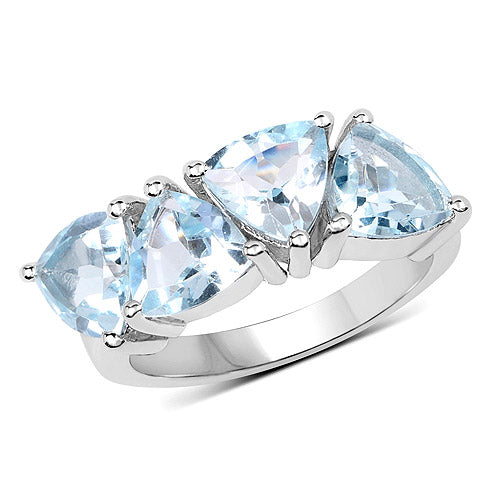 5.00 Carat Genuine Blue Topaz .925 Sterling Silver Ring on sale at MyriadMart