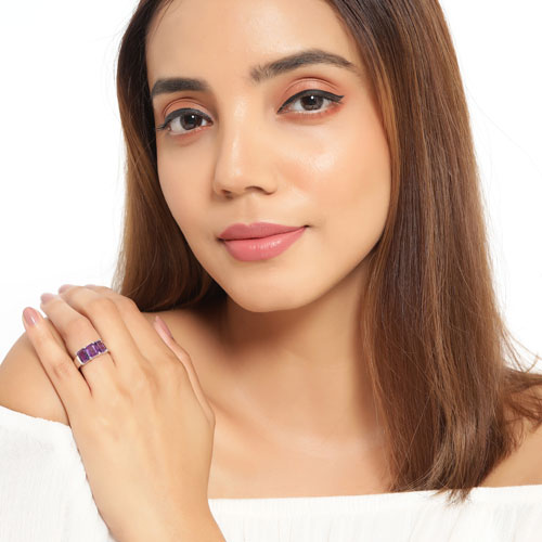 2.85 Carat Genuine Amethyst .925 Sterling Silver Ring on sale at MyriadMart