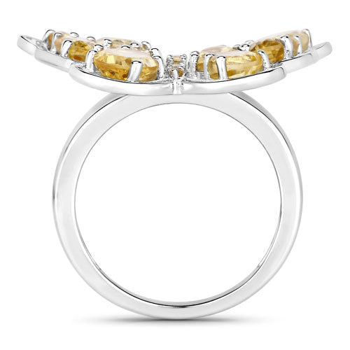 4.43 Carat Genuine Citrine .925 Sterling Silver Ring on sale at MyriadMart