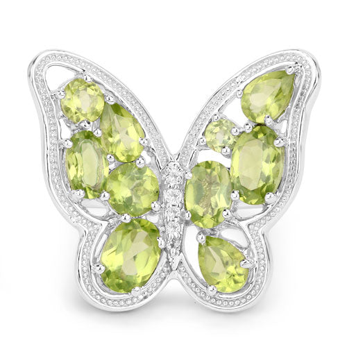 4.61 Carat Genuine Peridot and White Topaz .925 Sterling Silver Ring on sale at MyriadMart