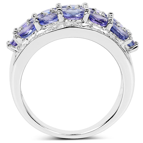 2.72 Carat Genuine Tanzanite .925 Sterling Silver Ring on sale at MyriadMart