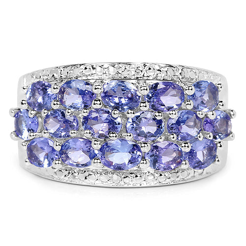 2.72 Carat Genuine Tanzanite .925 Sterling Silver Ring on sale at MyriadMart