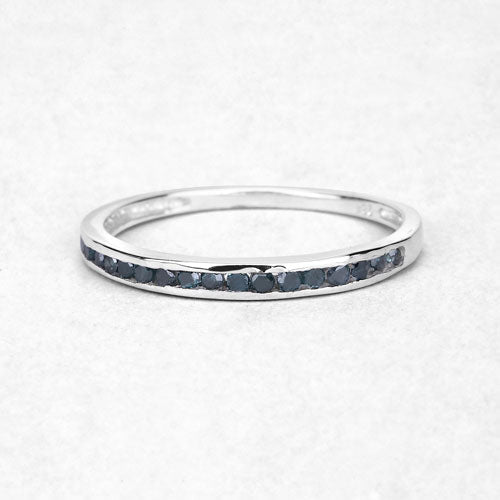 0.20 Carat Genuine Blue Diamond .925 Sterling Silver Ring on sale at MyriadMart