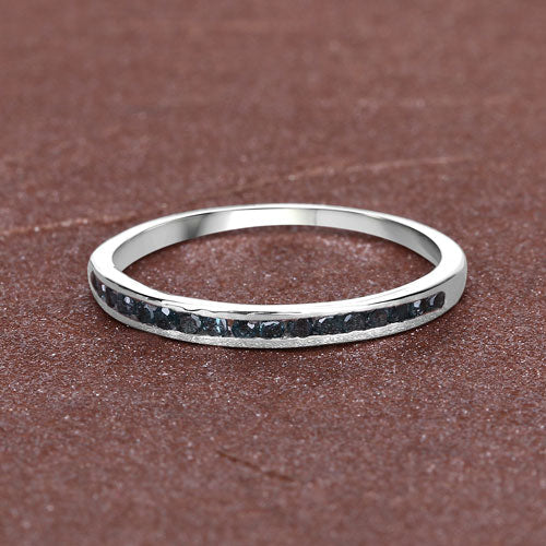 0.20 Carat Genuine Blue Diamond .925 Sterling Silver Ring on sale at MyriadMart