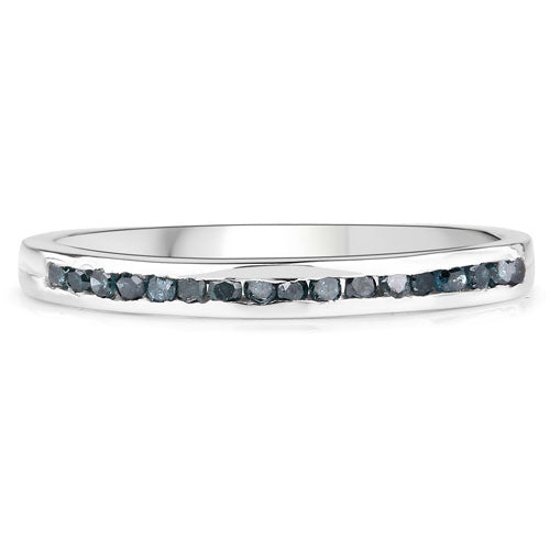 0.20 Carat Genuine Blue Diamond .925 Sterling Silver Ring on sale at MyriadMart