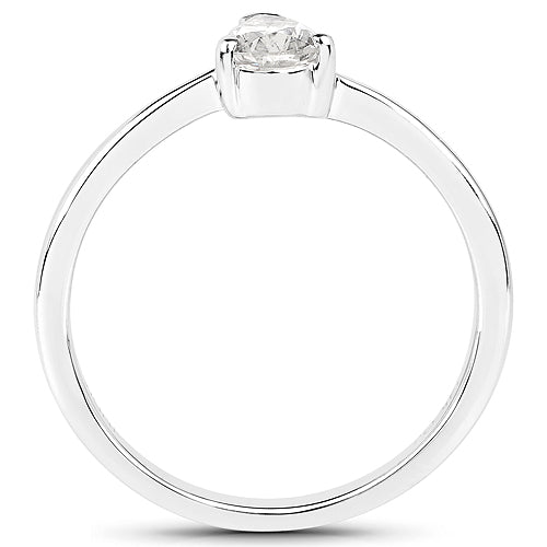 14K White Gold 0.50 Carat Genuine White Diamond Ring on sale at MyriadMart