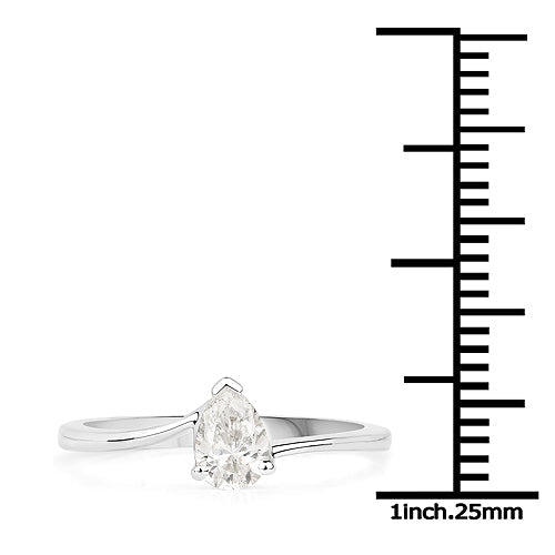 14K White Gold 0.50 Carat Genuine White Diamond Ring on sale at MyriadMart