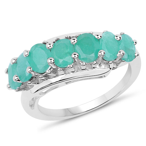 1.64 Carat Genuine Emerald Sterling Silver Ring on sale at MyriadMart