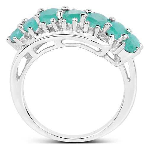 1.64 Carat Genuine Emerald Sterling Silver Ring on sale at MyriadMart