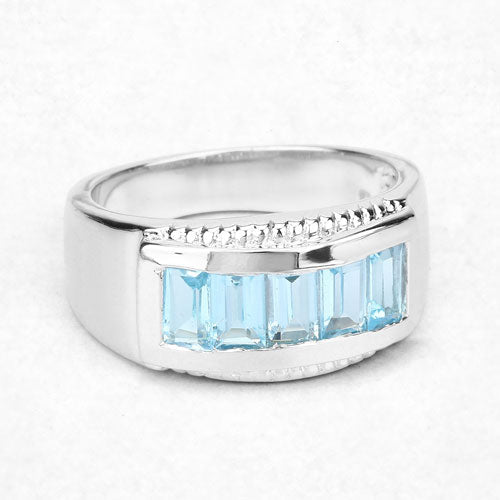 1.75 Carat Genuine Blue Topaz .925 Sterling Silver Ring on sale at MyriadMart