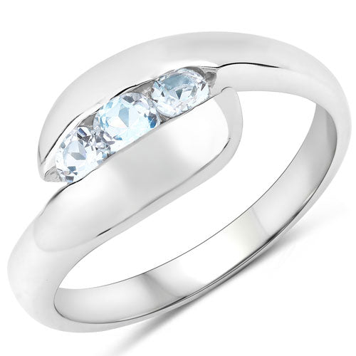 0.74 Carat Genuine Blue Topaz .925 Sterling Silver Ring on sale at MyriadMart