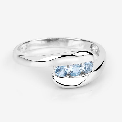 0.74 Carat Genuine Blue Topaz .925 Sterling Silver Ring on sale at MyriadMart