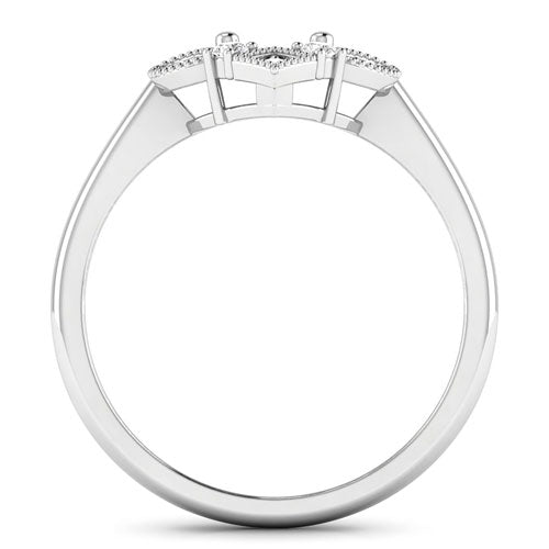 0.20 Carat Genuine White Diamond 14K White Gold Semi Mount Ring - holds 8x6mm Oval Gemstone on sale at MyriadMart