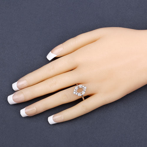 0.20 Carat Genuine White Diamond 14K White Gold Semi Mount Ring - holds 8x6mm Oval Gemstone on sale at MyriadMart