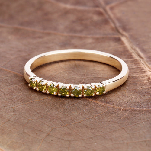 0.22 Carat Genuine Dark Yellow Diamond 14K Yellow Gold Ring I1-I2 on sale at MyriadMart