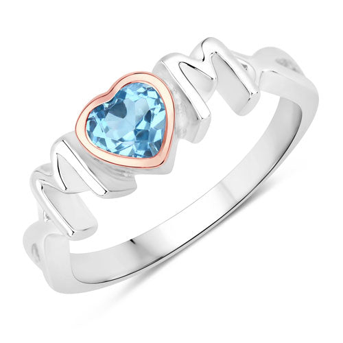0.52 Carat Genuine Swiss Blue Topaz .925 Sterling Silver Ring on sale at MyriadMart