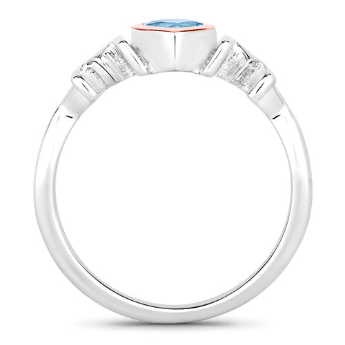 0.52 Carat Genuine Swiss Blue Topaz .925 Sterling Silver Ring on sale at MyriadMart