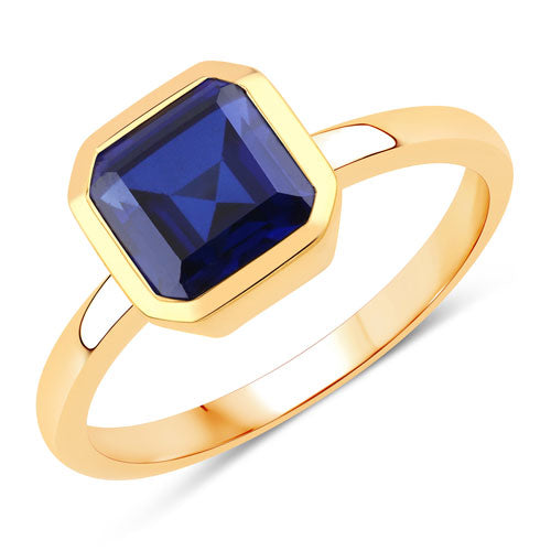 2.42 Carat Created Sapphire .925 Sterling Silver Ring on sale at MyriadMart