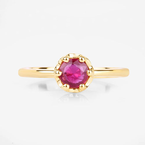 0.50 Carat Genuine Ruby 14K Yellow Gold Ring on sale at MyriadMart