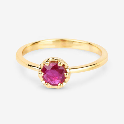 0.50 Carat Genuine Ruby 14K Yellow Gold Ring on sale at MyriadMart