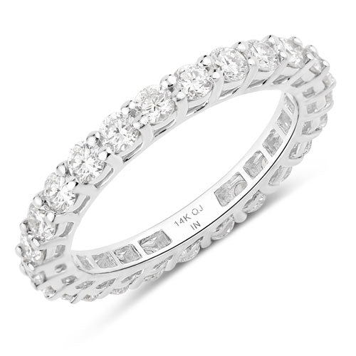 1.50 Carat Lab Grown Diamond 14K White Gold Ring