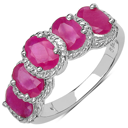 3.20 Carat Genuine Ruby Sterling Silver Ring on sale at MyriadMart