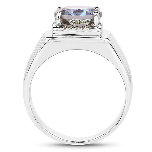 4.75 Carat Genuine Mystic Topaz .925 Sterling Silver Ring on sale at MyriadMart