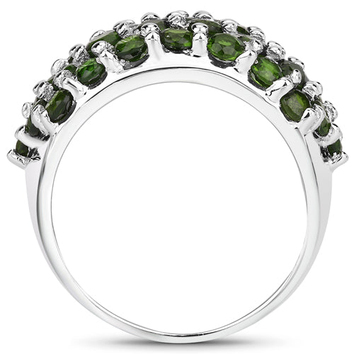 5.04 Carat Genuine Chrome Diopside .925 Sterling Silver Ring on sale at MyriadMart