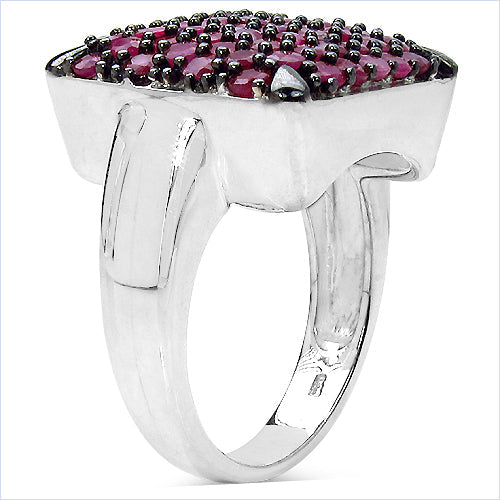 3.15 Carat Genuine Ruby .925 Sterling Silver Ring on sale at MyriadMart