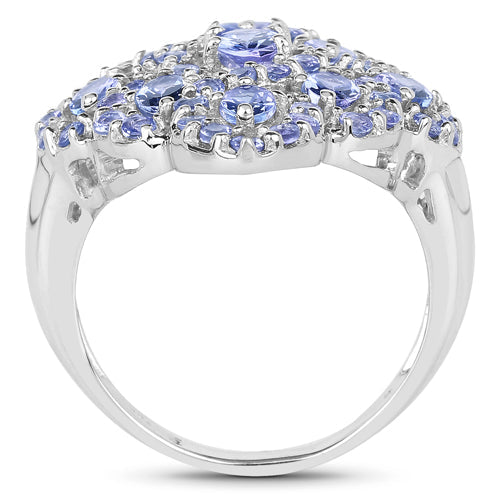 3.31 Carat Genuine Tanzanite .925 Sterling Silver Ring on sale at MyriadMart