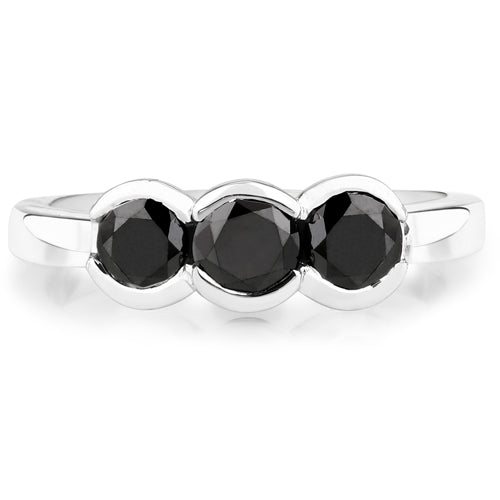 1.22 Carat Genuine Black Diamond .925 Sterling Silver Ring on sale at MyriadMart