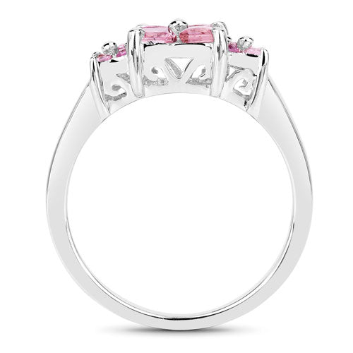 0.96 Carat Genuine Pink Sapphire .925 Sterling Silver Ring on sale at MyriadMart