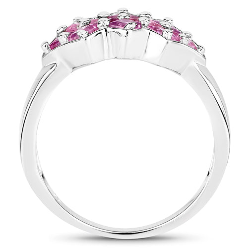 1.20 Carat Genuine Pink Sapphire .925 Sterling Silver Ring on sale at MyriadMart