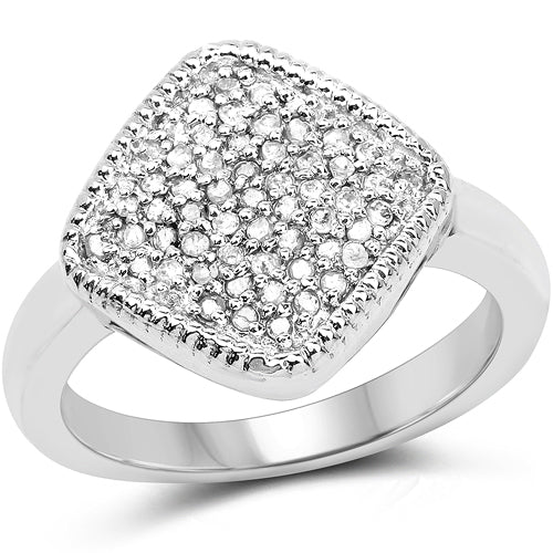 0.23 Carat Genuine White Diamond .925 Sterling Silver Ring on sale at MyriadMart