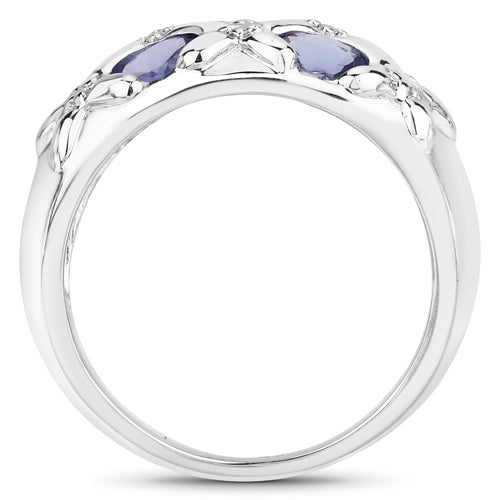 2.31 Carat Genuine Tanzanite .925 Sterling Silver Ring on sale at MyriadMart
