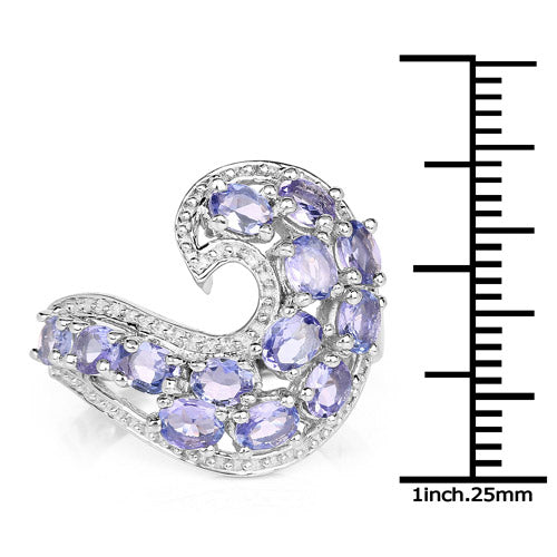 2.21 Carat Genuine Tanzanite .925 Sterling Silver Ring on sale at MyriadMart