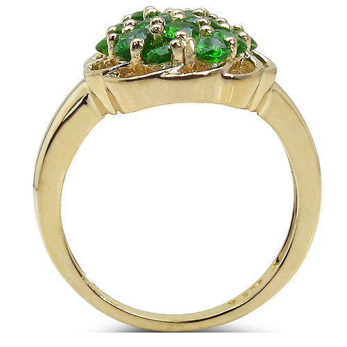 1.71 Carat Genuine Chrome Diopside .925 Sterling Silver Ring on sale at MyriadMart