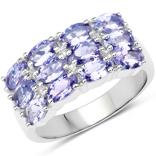 3.00 Carat Genuine Tanzanite .925 Sterling Silver Ring on sale at MyriadMart