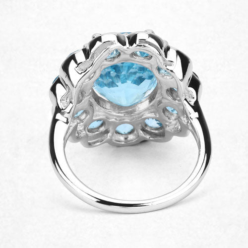 8.77 Carat Genuine Swiss Blue Topaz .925 Sterling Silver Ring on sale at MyriadMart